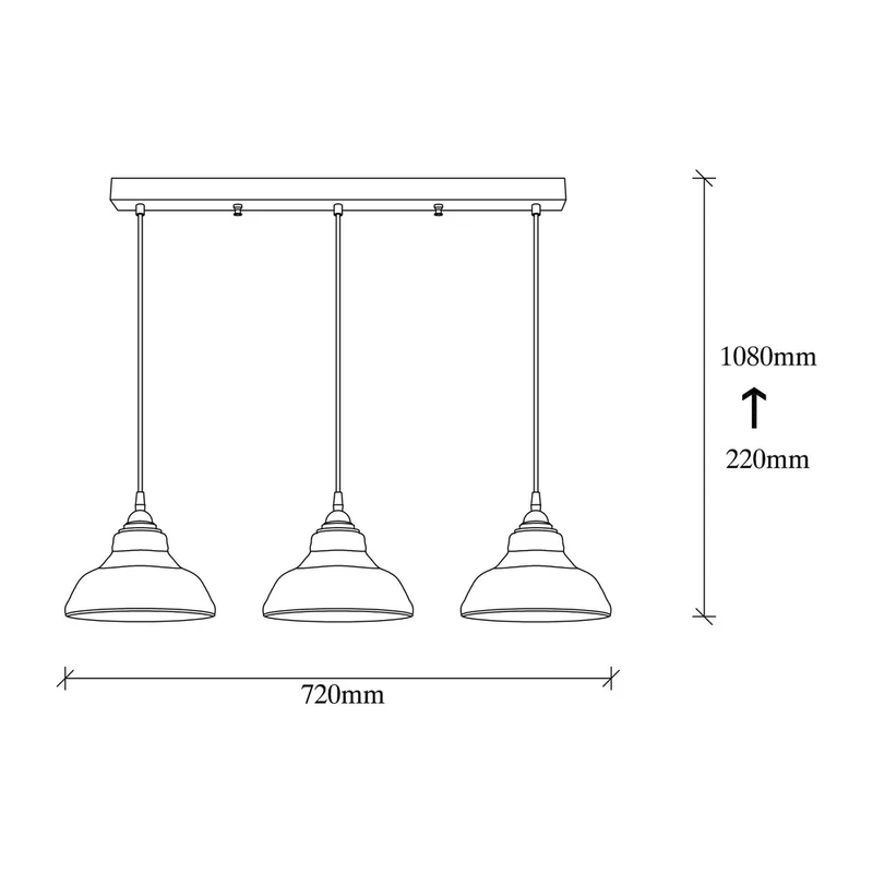 Suspension 3 Lampes Vintage