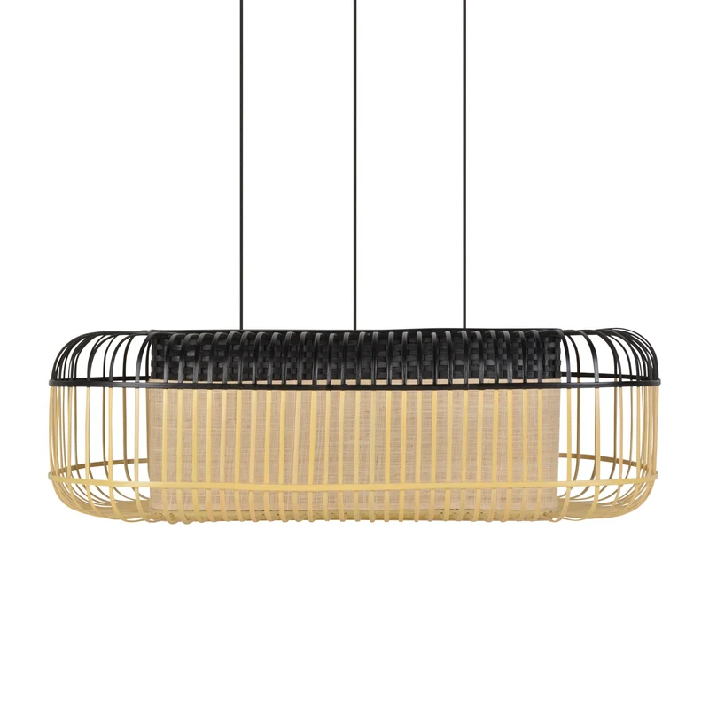 Forestier Bamboo Oval Pendant Lamp