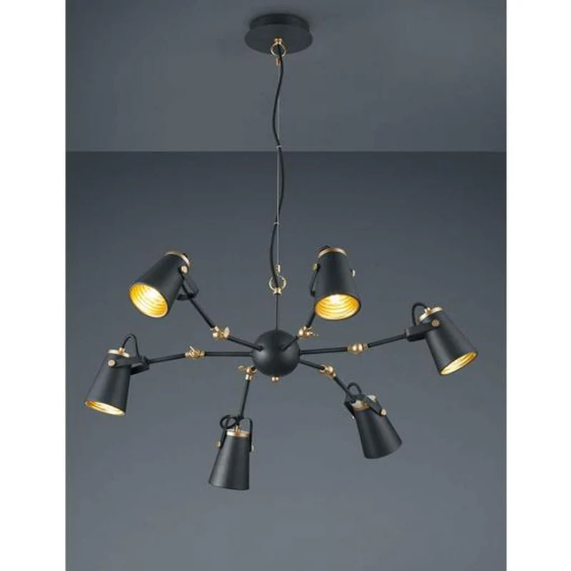 Luminaire Suspension Noir Et Or