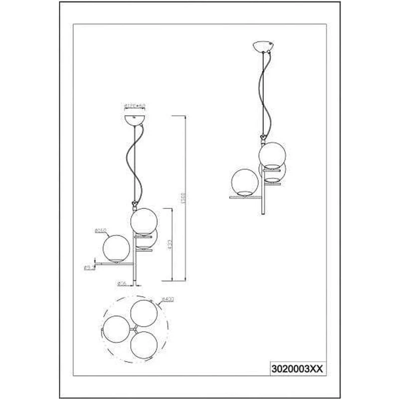 Suspension Verre 3 Lampes