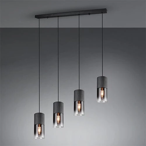 Suspension Industrielle 4 Lampes