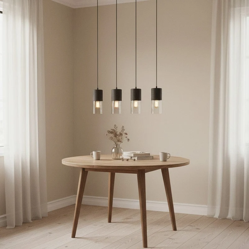 Suspension Industrielle 4 Lampes