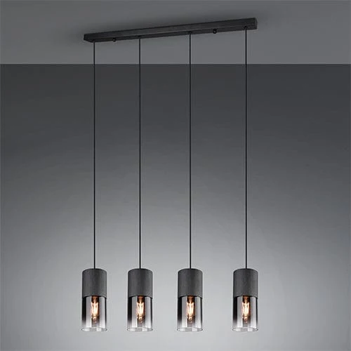 Suspension Industrielle 4 Lampes