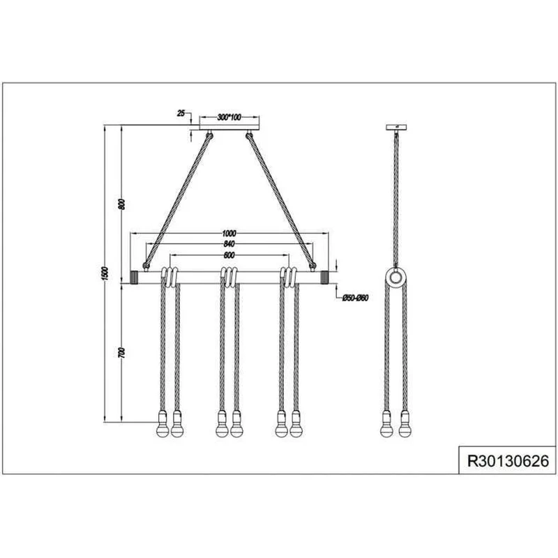 Suspension Corde Luminaire