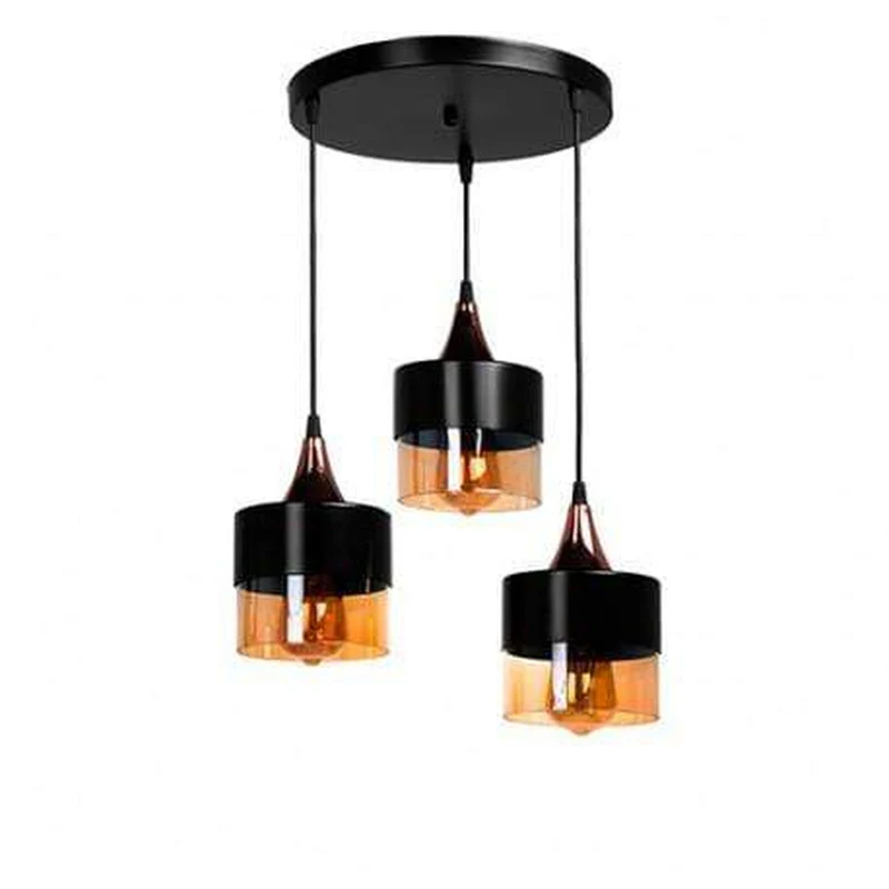 Suspension 3 Lampes Industriel