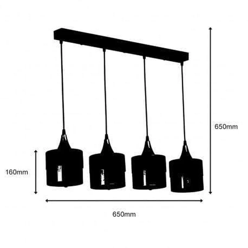 Suspension 4 Lampes