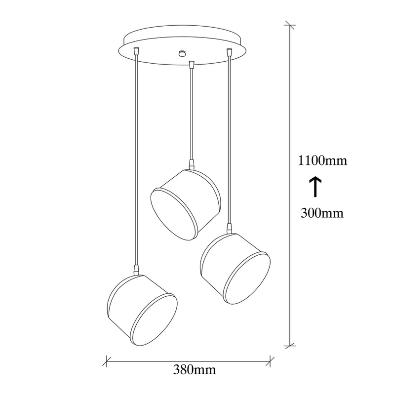 Suspension Metal Noir Et Or