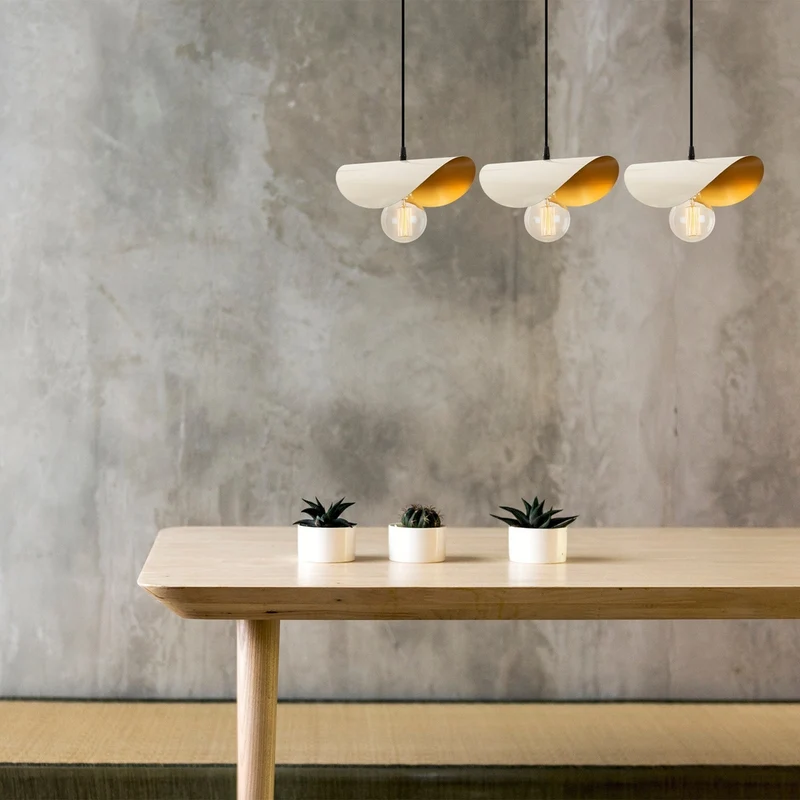Luminaire Blanc Et Or