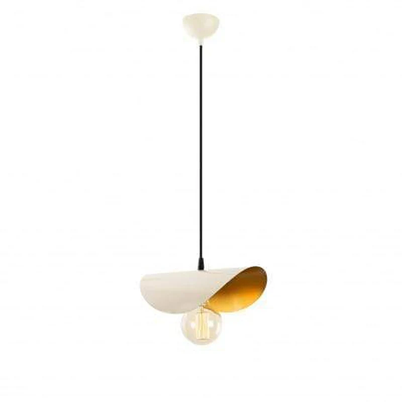 Luminaire Suspendu Blanc Et Or
