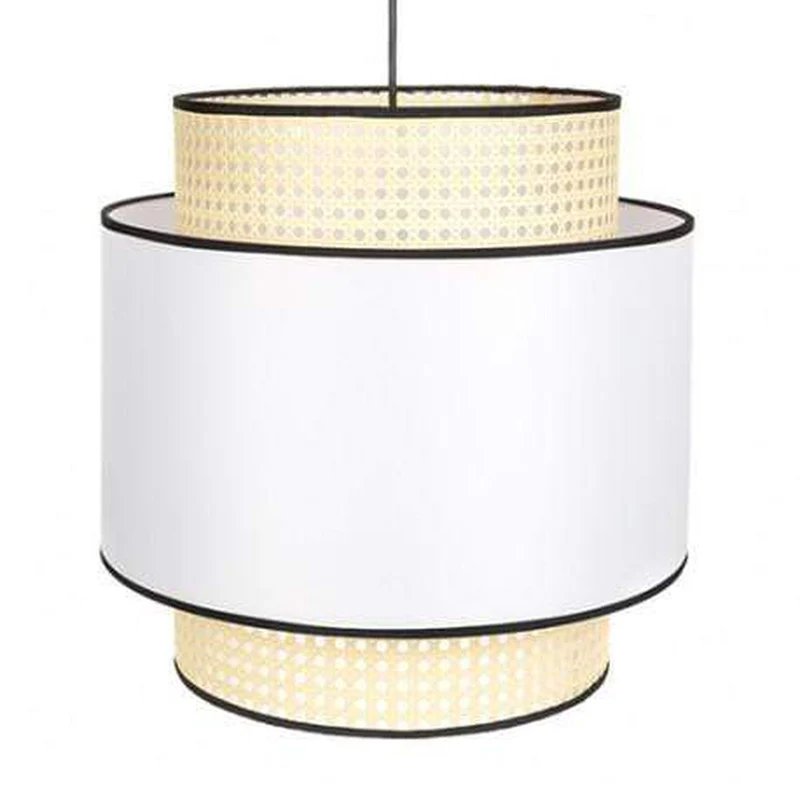 Suspension Rotin Blanc