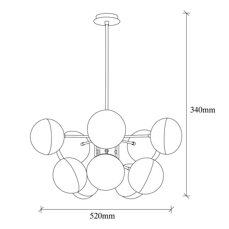 Suspension Metal Noir Dore