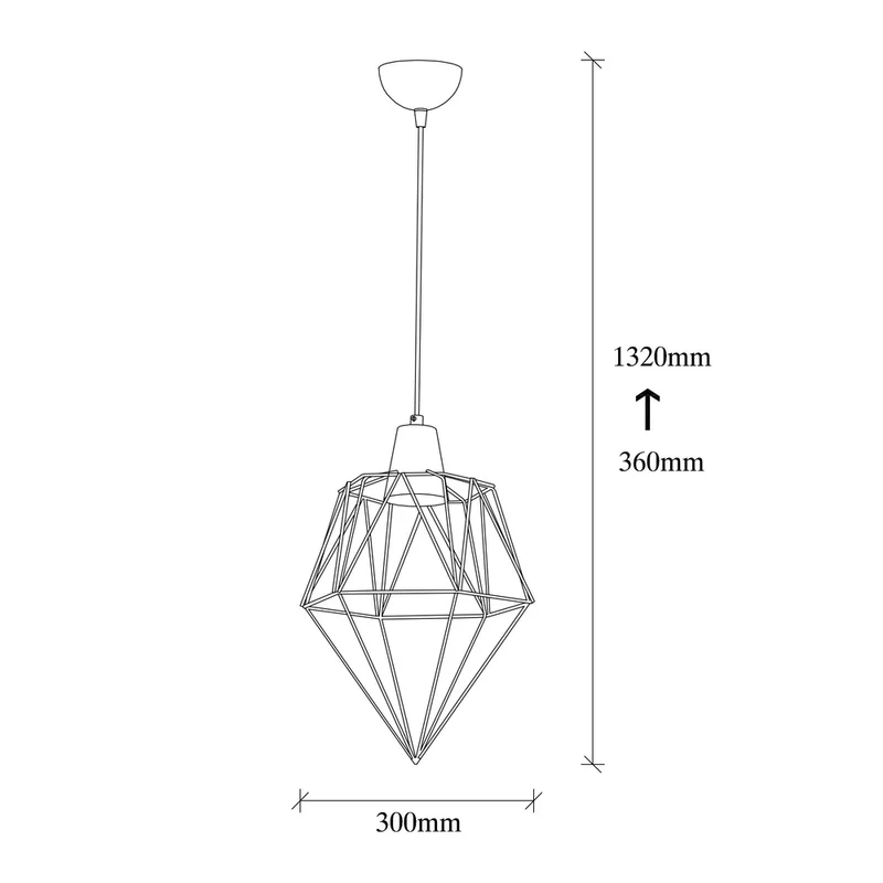 Suspension En Metal Filaire Noir