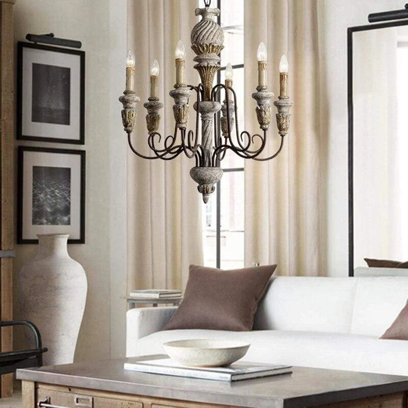 Lustre En Bois Vintage