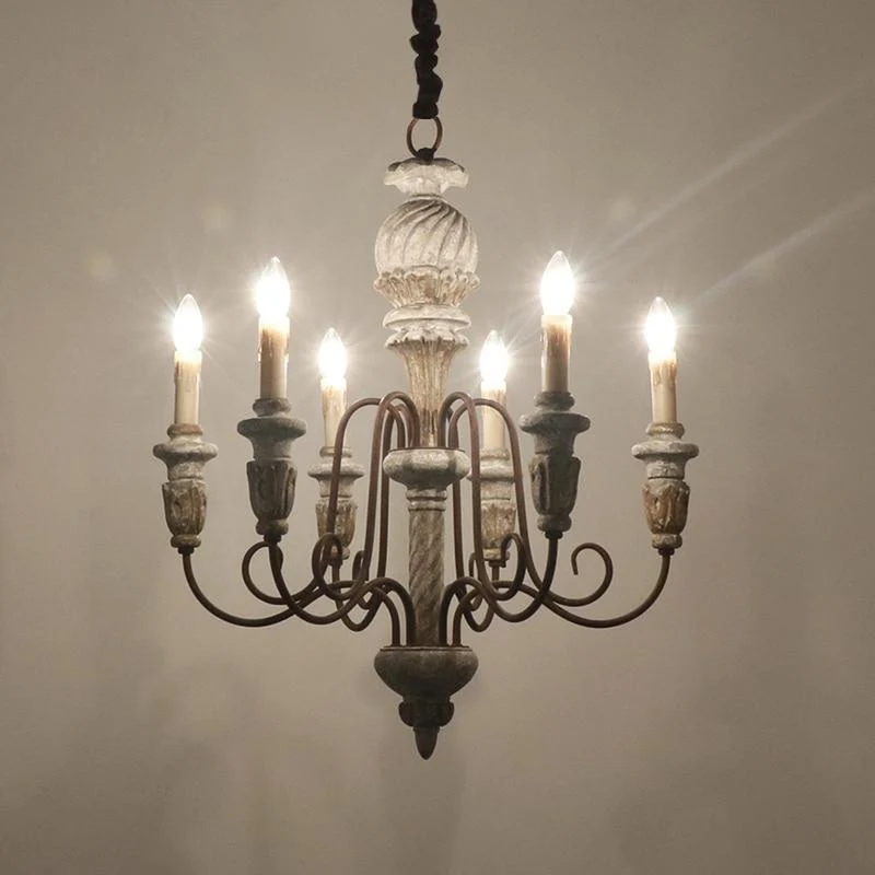 Lustre En Bois Vintage