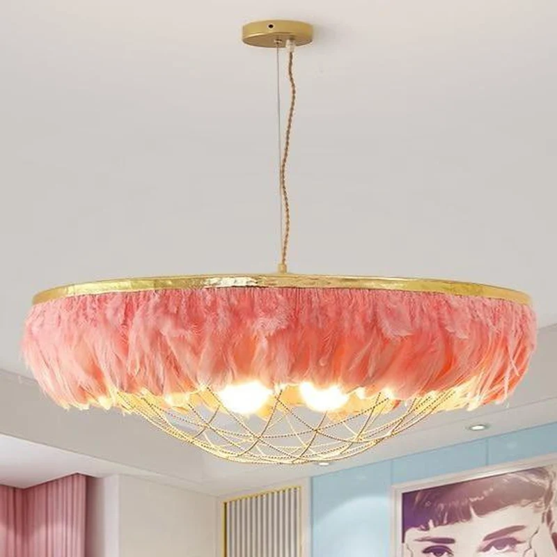 Lustre En Plume Rose