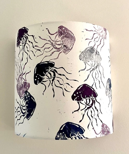 Applique papier japonais méduses