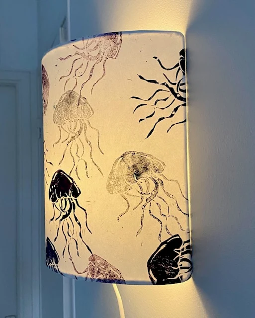 Applique papier japonais méduses