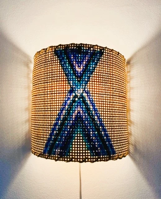 Applique rotin brodée