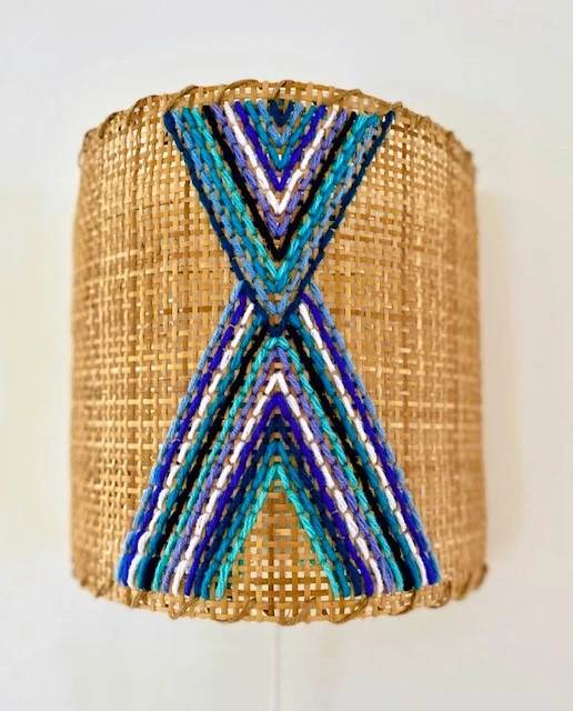 Applique rotin brodée