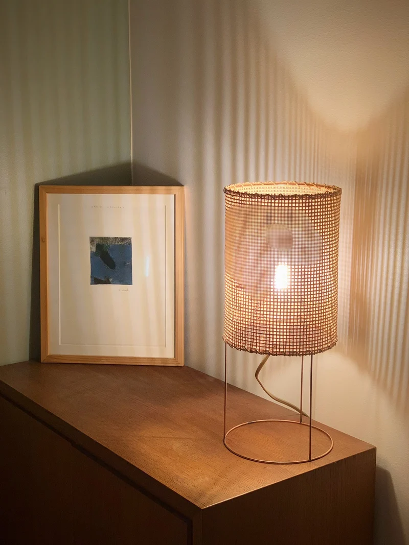 Lampe de chevet Nest extra small tissage de rotin